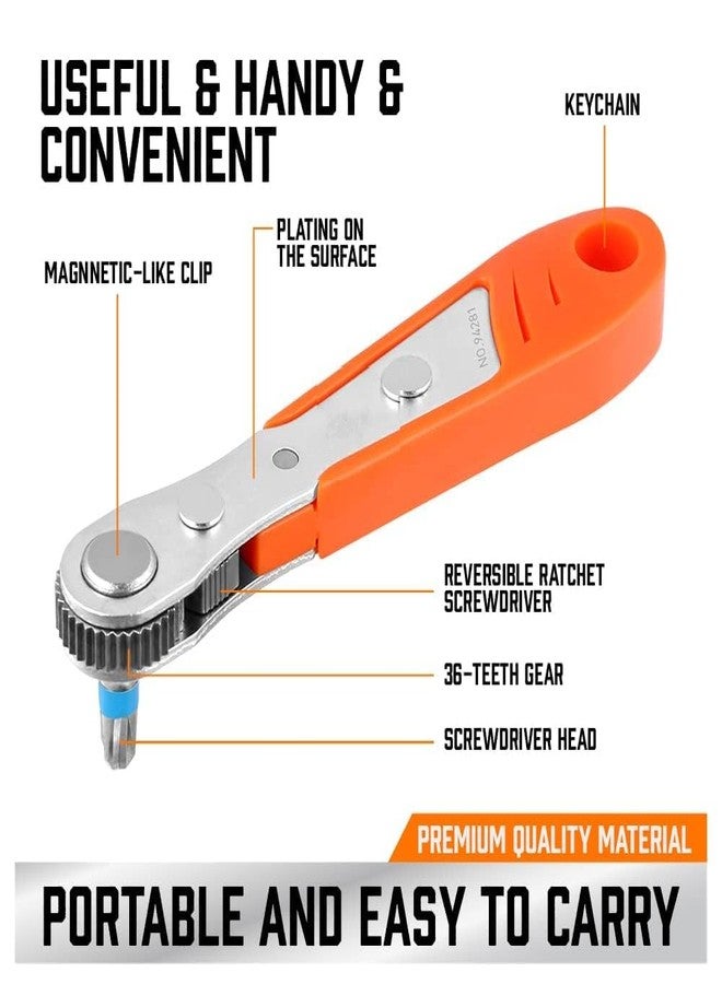 ZSIGNS 12-Pieces 1/4" Mini Ratchet Wrench and Bit Set, S2 Screwdriver Bits with 1/4-Inch Drive High Torque Offset Reversible Mini Ratcheting Offset Screwdriver, Pocket Size - Image 3